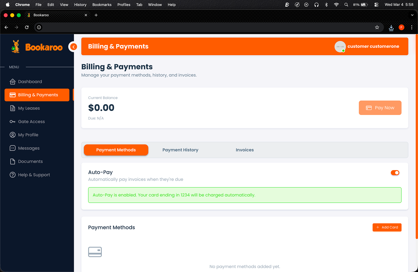 Billing and payments